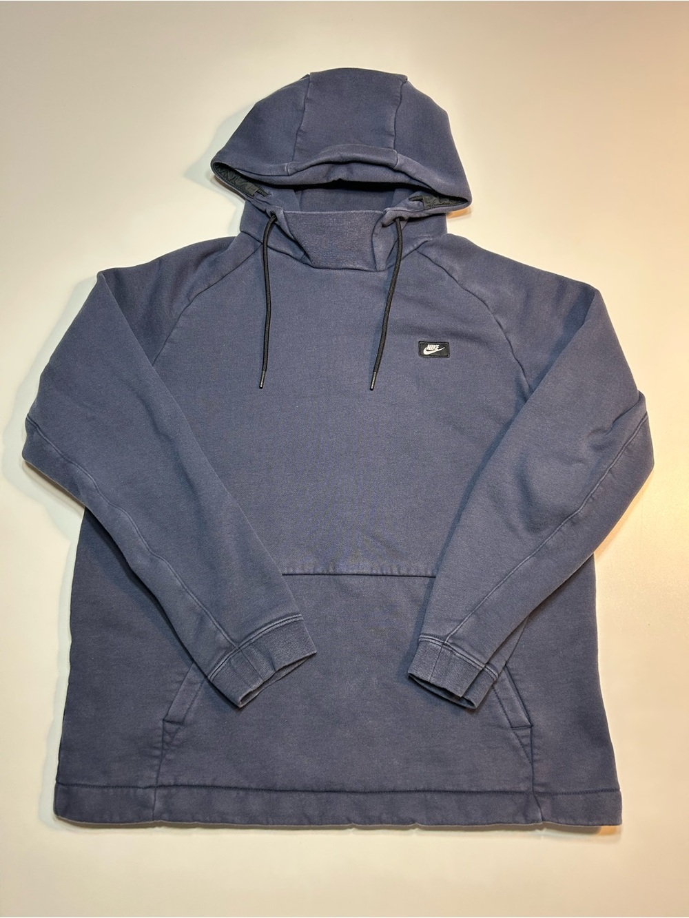 Nike Scuba Neck Hoodie Navy Blue Patch Logo Raglan Sleeve Pullover